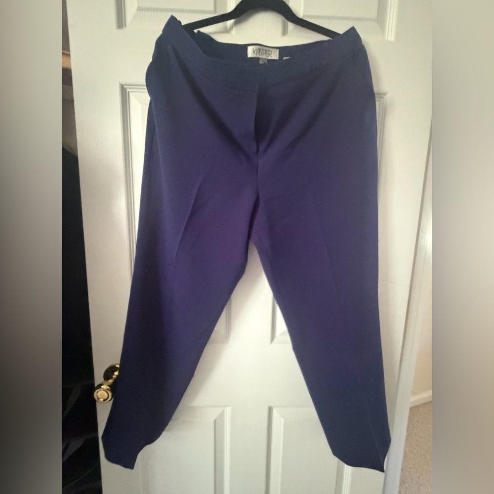 Kasper Deep Navy Straight Leg Dress Pants